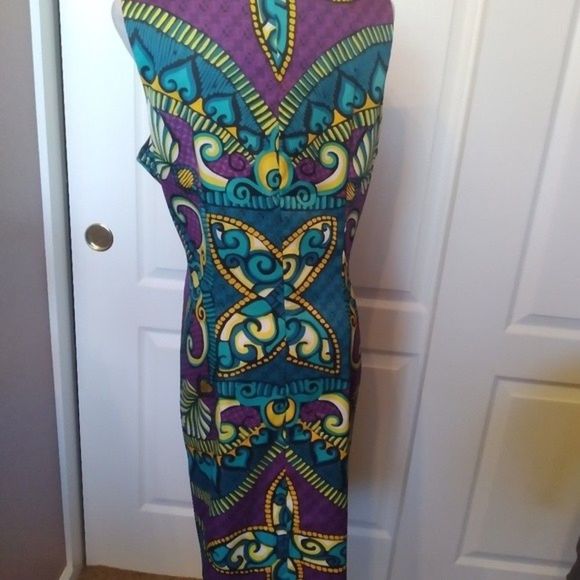 SHEATH TRIBAL PRINT SLEEVELESS PURPLE COMBO SZ 18 WOMENS 18 NWT - Picture 8 of 11